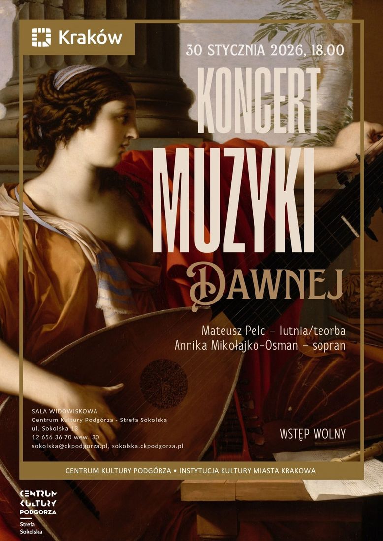 Koncert Muzyki Dawnej w CK Podgórza - plakat