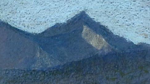 Jeden z obrazów z wystawy "Poezja gór" w Krakowie