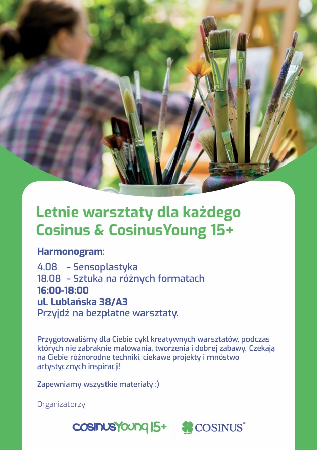 Wakacje z pędzlem, kolorem i wyobraźnią – Cosinus zaprasza do wspólnego tworzenia 1 plakat